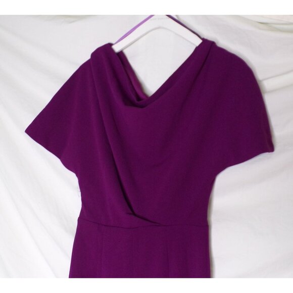 🆕ALEXIA ADMOR Olivia Off-Shoulder Drape Sheath Dress Plum X-Small - Picture 6 of 7